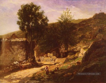  village Tableaux - Entree De Village Barbizon Impressionisme Paysage Charles François Daubigny